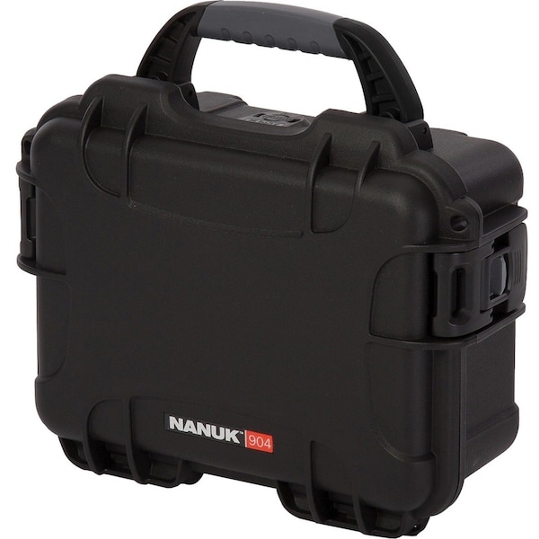 Nanuk Cases Black Protective Case, 10.2"L x 7.9"W x 4-1/2"D - 904S-010BK-0A0