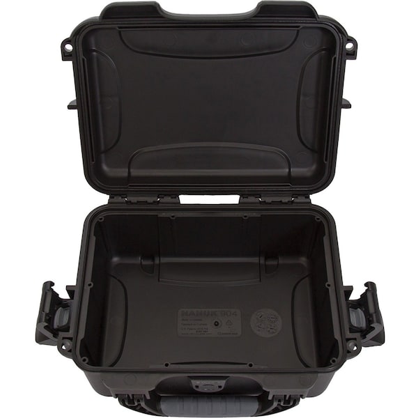Nanuk Cases Black Protective Case, 10.2"L x 7.9"W x 4-1/2"D - 904S-010BK-0A0
