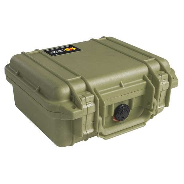 Pelican Olive Drab Green Protective Case, 10.62"L x 9.68"W x 4.87"D - 1200NF