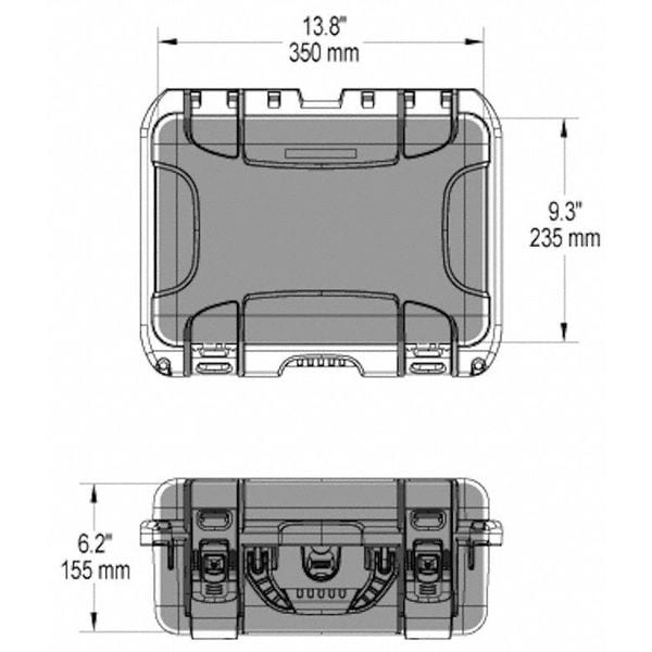 Nanuk Cases Orange Protective Case, 15.8"L x 12.1"W x 6.8"D - 915S-010OR-0A0