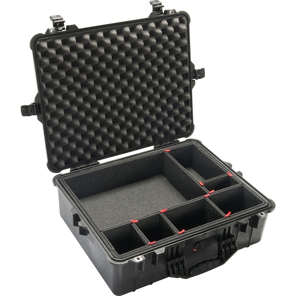 Pelican Black Protective Case, 24.39"L x 19.3"W x 8.79"D - 016000-0050-110