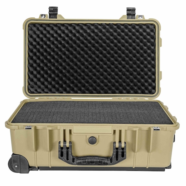 Eylar 22in Carry-On Travel Roller Gear Hard Case Waterproof w/ Foam Tan - SA00034-TAN