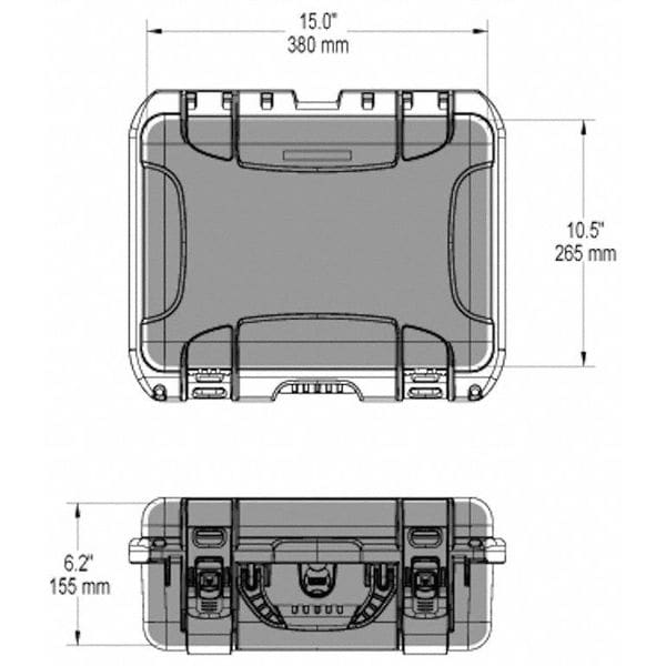 Nanuk Cases Black Protective Case, 16.7"L x 13.4"W x 6.8"D - 920S-010BK-0A0