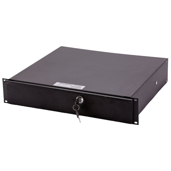 Deejay Led 2U-Space Metal Locking Rack Drawer for Standard DJ Size Equipment. - TBH2URDW