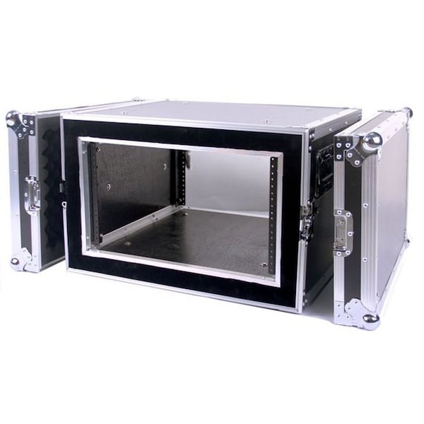 Deejay Led Fly Drive Case 6u Space Shock Mount Amplifier Case - 21-Inch Body Depth - TBH6UADSM21