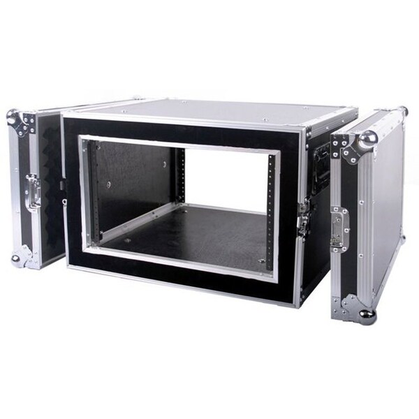 Deejay Led Fly Drive Case 6u Space Shock Mount Amplifier Case - 21-Inch Body Depth - TBH6UADSM21