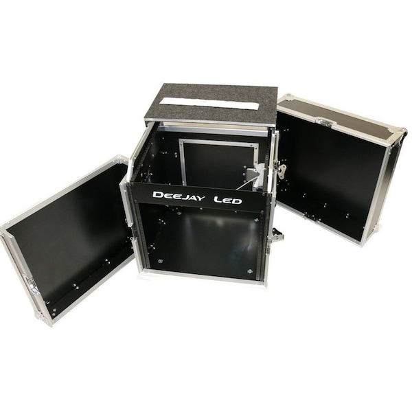 Deejay Led Fly Drive Rack Case 8U-Space ideal for DJ Amplifiers w/ Sliding Laptop Shelf - TBHM8ULT