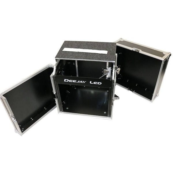 Deejay Led Fly Drive Rack Case 8U-Space ideal for DJ Amplifiers w/ Sliding Laptop Shelf - TBHM8ULT