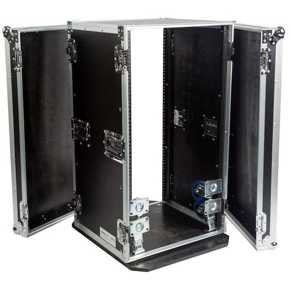 Deejay Led Fly Drive 20u Space Rack DJ Amplifier Case with 18-Inch Body Depth & Wheels - TBH20UADWHEELS