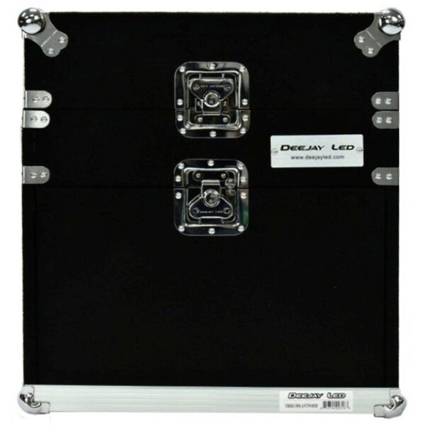 Deejay Led Slant Rack Drive Tour Case 6U-Space Amplifier Side 10U-Space Mixer Side w/Black Carpeted Exterior - TBH6U10SLANTWOOD