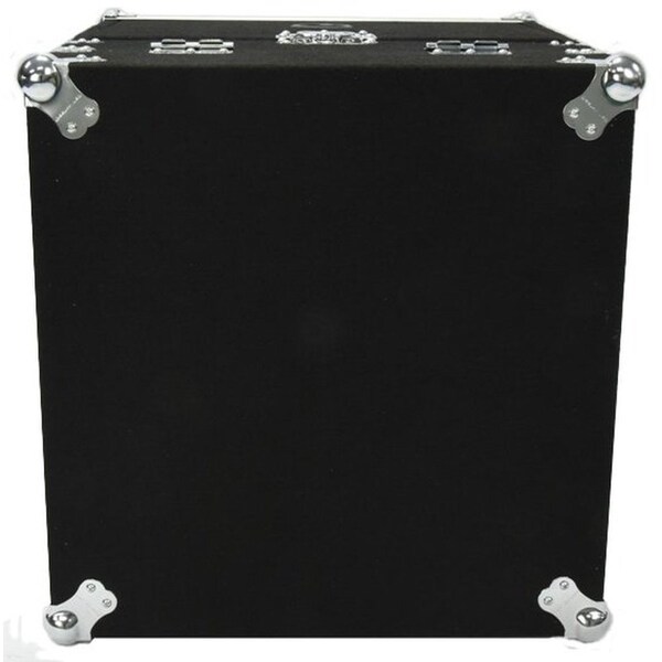 Deejay Led Slant Rack Drive Tour Case 6U-Space Amplifier Side 10U-Space Mixer Side w/Black Carpeted Exterior - TBH6U10SLANTWOOD