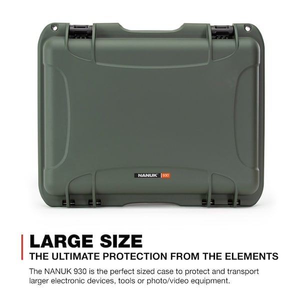 Nanuk Cases Case with Foam, Olive, 930S-010OL-0A0 - 930S-010OL-0A0