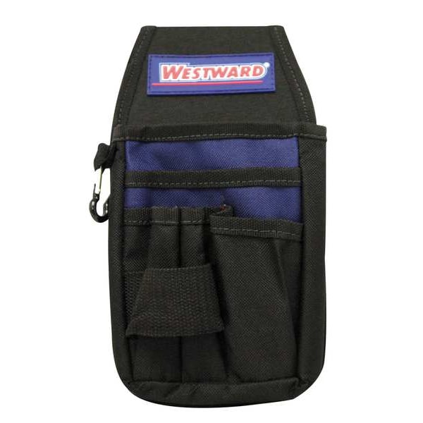 Westward Tool Pouch, 6 Pockets, Compatible with Tool Belts up to 3 in, Belt Clip, Open Top - 5MZL9