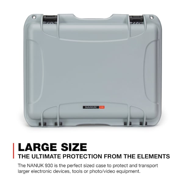 Nanuk Cases Case with Foam, Silver, 930S-010SV-0A0 - 930S-010SV-0A0