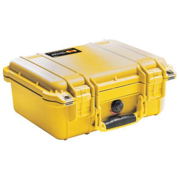 Pelican Yellow Protective Case, 13.37"L x 11.62"W x 6"D - 1400NF