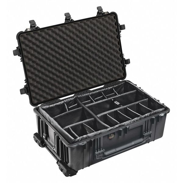 Pelican Black Padded Divider Case, 31.59"L x 20.47"W x 12.45"D - 016500-0040-110