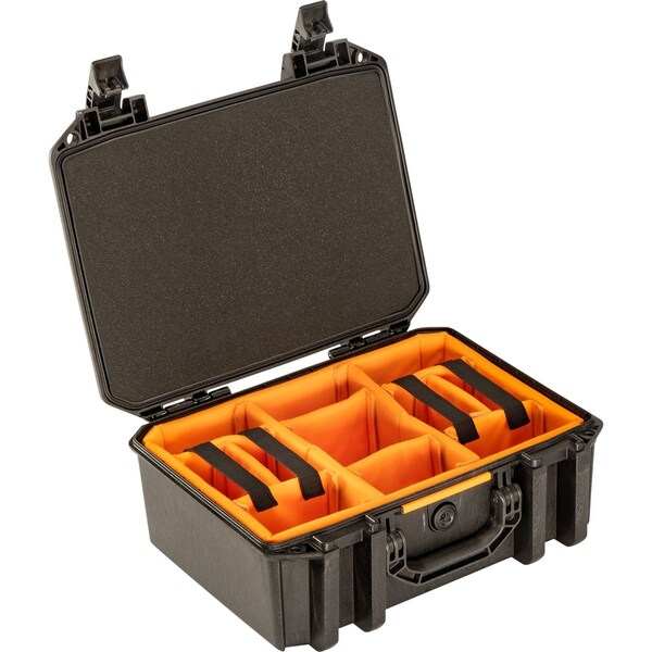Pelican Case, w/Dividers, 17.54x14.21x7.16 in, Blk - V300WD