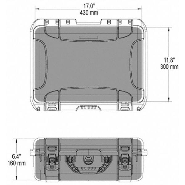 Nanuk Cases Black Protective Case, 18.7"L x 14.8"W x 7"D - 925S-000BK-0A0