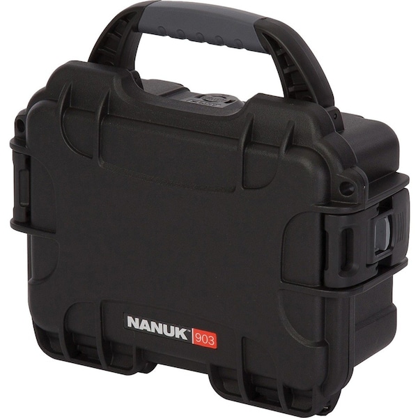 Nanuk Cases Black Protective Case, 9.1"L x 6.8"W x 3.8"D - 903S-010BK-0A0