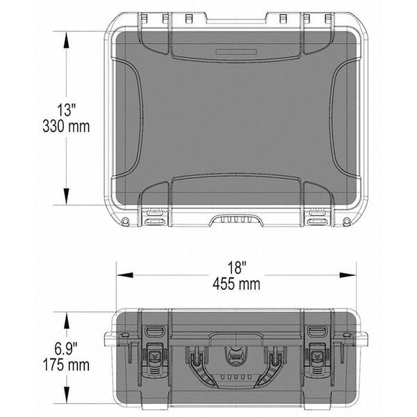 Nanuk Cases Black Protective Case, 19.8"L x 16"W x 7.6"D - 930S-010BK-0A0