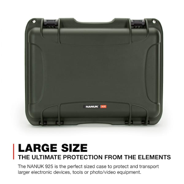 Nanuk Cases Case with Foam, Olive, 925S-010OL-0A0 - 925S-010OL-0A0