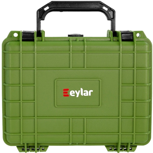 Eylar 9.12in Compact Gear Hard Case Waterproof with Foam Green - SA00042-GRN