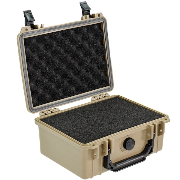 Eylar 9.12in Compact Gear Hard Case Waterproof with Foam Tan - SA00042-TAN