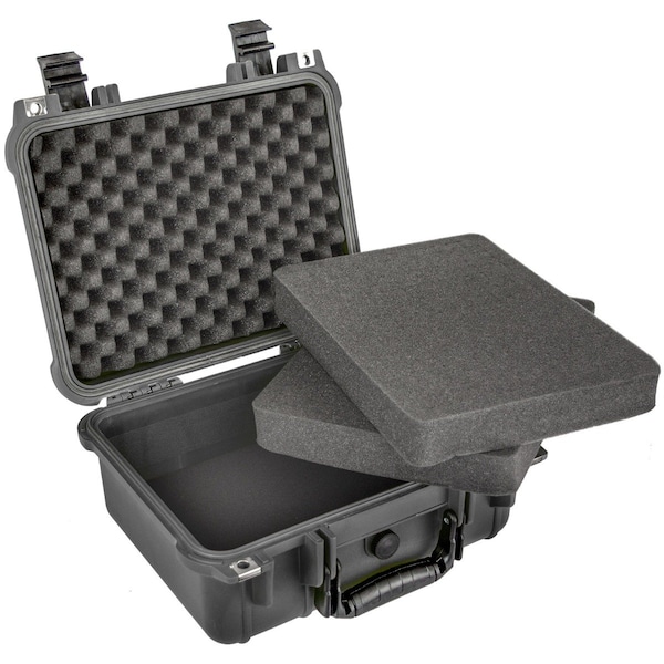 Eylar Compact 13.37in Gear Hard Case Waterproof w/ Foam Black - SA00001