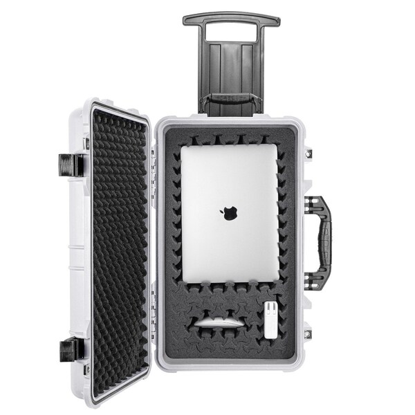 Eylar 22in Carry-On Roller Hard Case With Ragar Reconfigurable & Reusable Crosslinked Foam Insert - SA00034-WHI-RG-XP