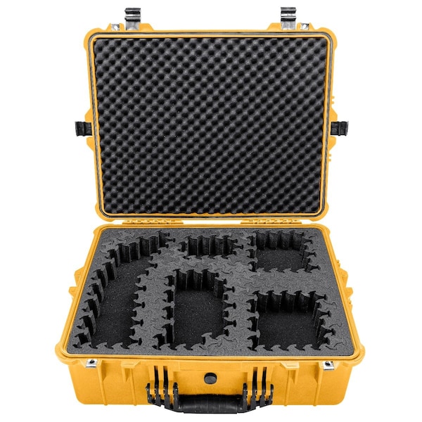 Eylar 24in X-Large Hard Case Equipped With Ragar Reconfigurable & Reusable XP Crosslinked Foam Insert - SA00041-YLW-RG-XP