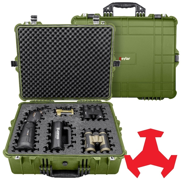 Eylar 24in X-Large Hard Case Equipped With Ragar Reconfigurable & Reusable XP Crosslinked Foam Insert - SA00041-GRN-RG-XP