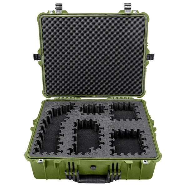 Eylar 24in X-Large Hard Case Equipped With Ragar Reconfigurable & Reusable XP Crosslinked Foam Insert - SA00041-GRN-RG-XP