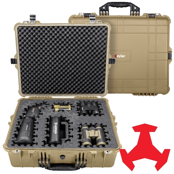 Eylar 24in X-Large Hard Case Equipped With Ragar Reconfigurable & Reusable XP Crosslinked Foam Insert - SA00041-TAN-RG-XP