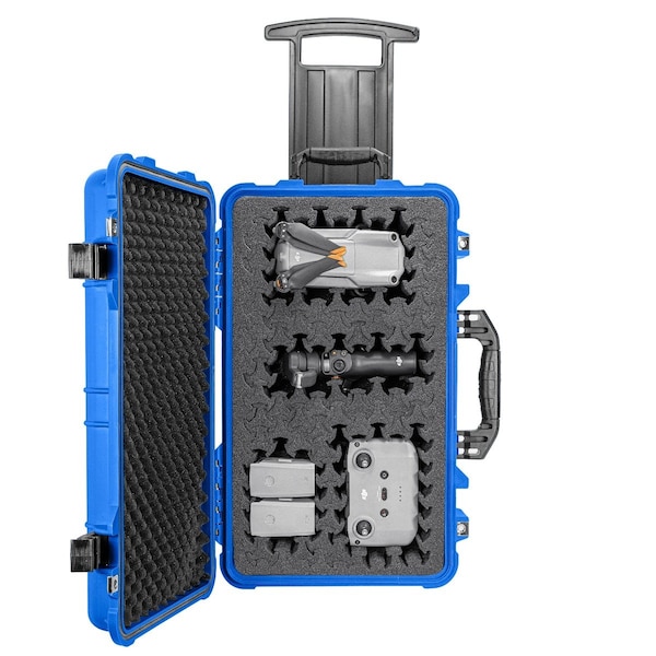 Eylar 22in Carry-On Roller Hard Case With Ragar Reconfigurable & Reusable Crosslinked Foam Insert - SA00034-BLU-RG-XP