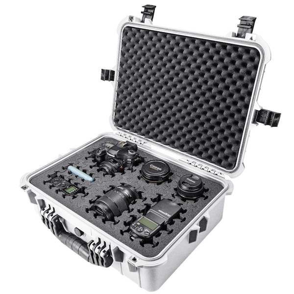 Eylar 20in Large Hard Case Equipped With Ragar Reconfigurable & Reusable XP Crosslinked Foam Insert - SA00002-WHI-RG-XP