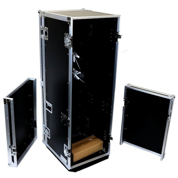 Deejay Led Fly Drive Case 33u Space Professional DJ Amplifier Case - 18-Inch Body Depth with Wheels - TBH33UADW