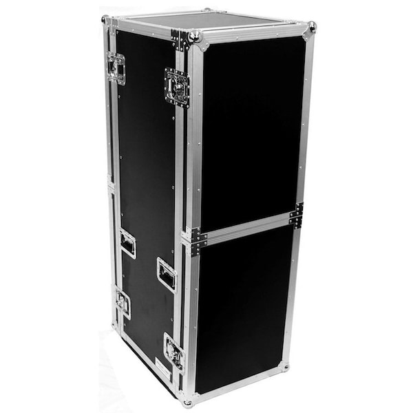 Deejay Led Fly Drive Case 33u Space Professional DJ Amplifier Case - 18-Inch Body Depth with Wheels - TBH33UADW