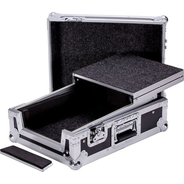 Deejay Led Fly Drive Case For Rane RN62 Pro DJ Mixer or Similarly Sized Equipment w/Laptop Shelf w/Wheels - TBHRN62LT