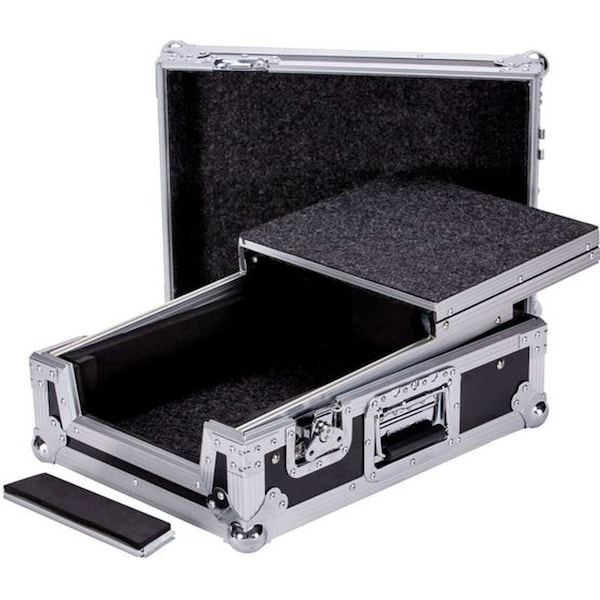 Deejay Led Fly Drive Case For Rane RN62 Pro DJ Mixer or Similarly Sized Equipment w/Laptop Shelf w/Wheels - TBHRN62LT