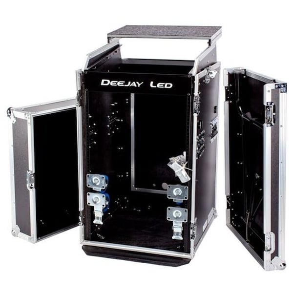 Deejay Led Fly Drive Case For 19-in Width DJ Amplifier or Mixer or Similarly Sized Equipment w/Laptop Shelf w/ - TBH11M16UCTLT