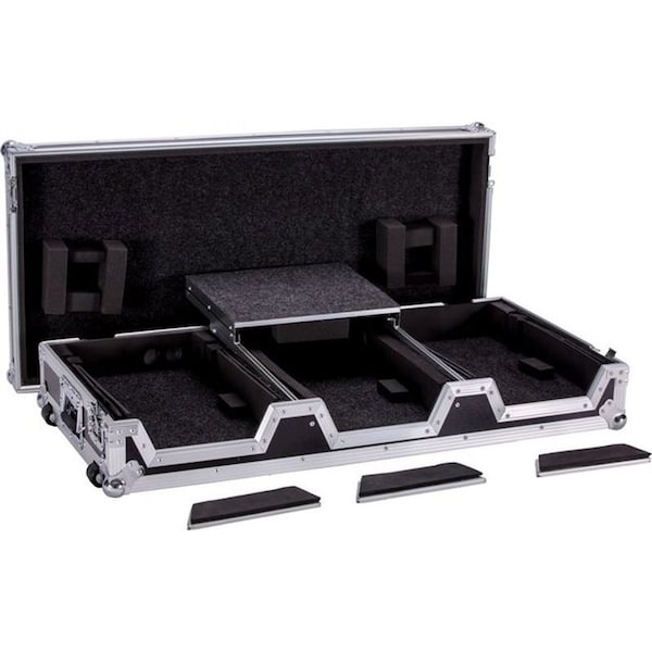Deejay Led Fly Drive DJ Coffin Case For Two Pioneer CDJ2000 Plus One 12-Inches Mixer or Similarly Sized Equipm - TBHCDJ2K12WLT