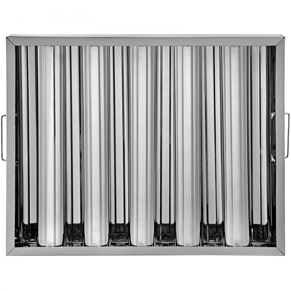 VEVOR Pack of 6 Hood Filters 19.5W x 15.5H Inch, 430 Stainless Steel 5 Grooves Commercial Hood Filters, Range Hood Filter for Grease Rated Commercial Kitchen Exhaust Hoods - YSFLQ6PCS5C20X16YV0