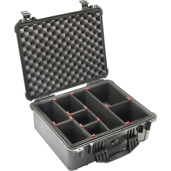 Pelican Black Protective Case, 20.66"L x 17.2"W x 8.40"D - 015500-0050-110