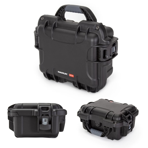 Nanuk Cases Black Protective Case, 12-1/2"L x 10.1"W x 6"D - 905S-000BK-0A0