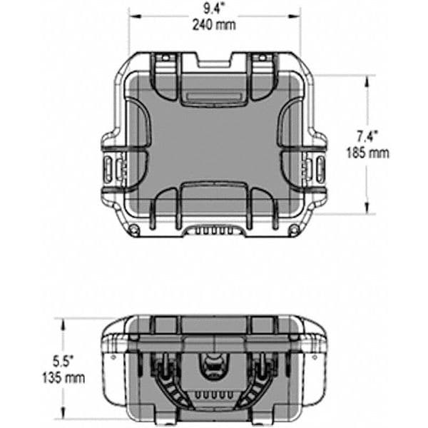 Nanuk Cases Black Protective Case, 12-1/2"L x 10.1"W x 6"D - 905S-000BK-0A0