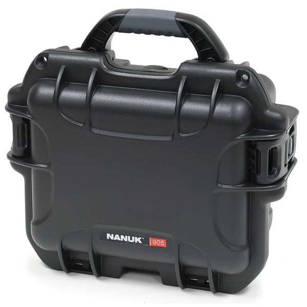 Nanuk Cases Black Protective Case, 12-1/2"L x 10.1"W x 6"D - 905S-000BK-0A0