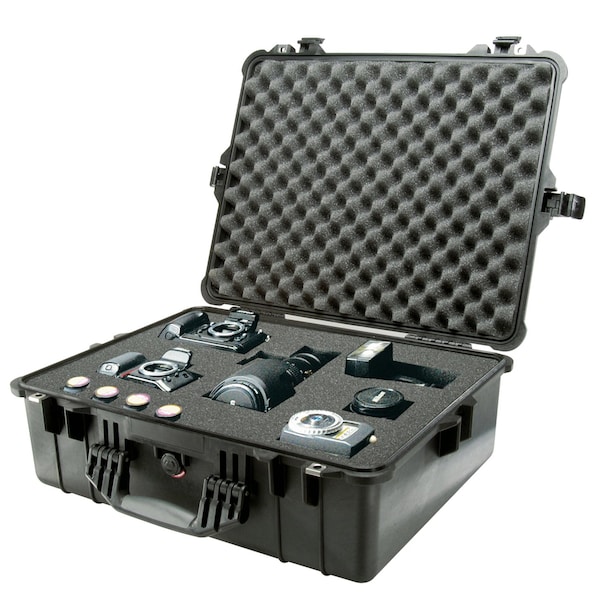 Pelican Black Protective Case, 24.4"L x 19.36"W x 8.79"D - 1600NF
