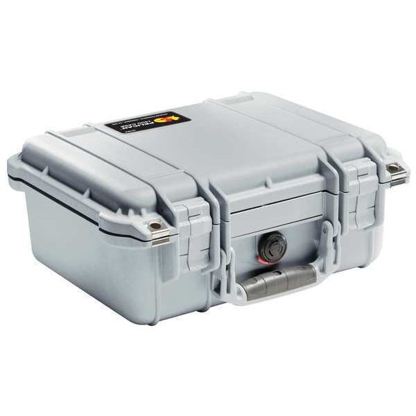 Pelican Silver Protective Case, 13.37"L x 11.6"W x 6"D - 1400-001-180