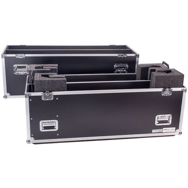 Deejay Led Fly Drive Case For Two 50 inch LED or Plasma Displays with Caster Board - TBH2LED50WHEELS