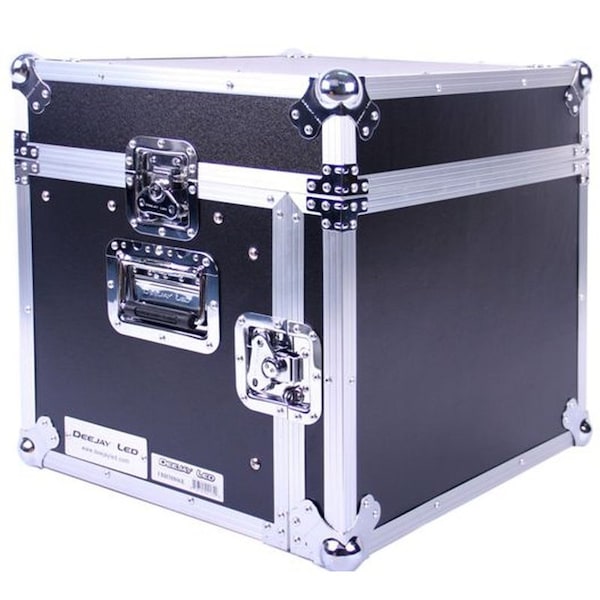 Deejay Led Fly Drive Case 8u Space Slant Mixer Rack / 6u Space Vertical Rack System with Full AC Door - TBHM806E